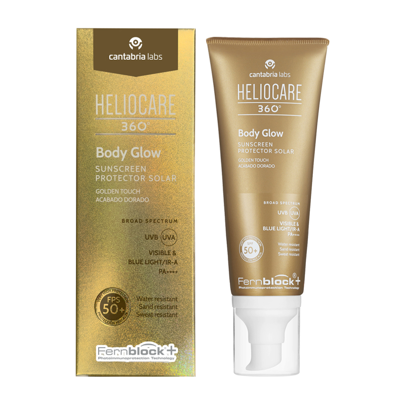 Heliocare 360 Body Glow Proteccion Solar Acabado Dorado Cantabria Labs